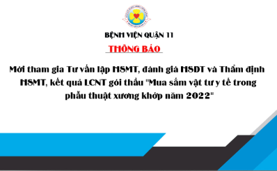 Thông báo về việc mời tham gia Tư vấn lập HSMT, đánh giá HSDT và Thẩm định HSMT, kết quả LCNT gói thầu 